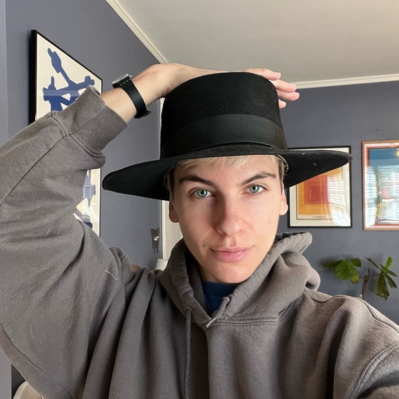 Fernandez y Roche Vintage Felt Wide-Brim Hat - Picture 2 of 7